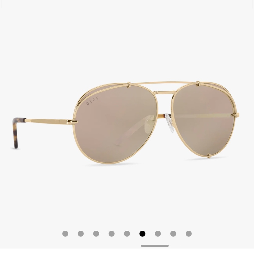 DIFF EYEWEAR KOKO - GOLD + CHERRY BLOSSOM MIRROR + POLARIZED SUNGLASSES